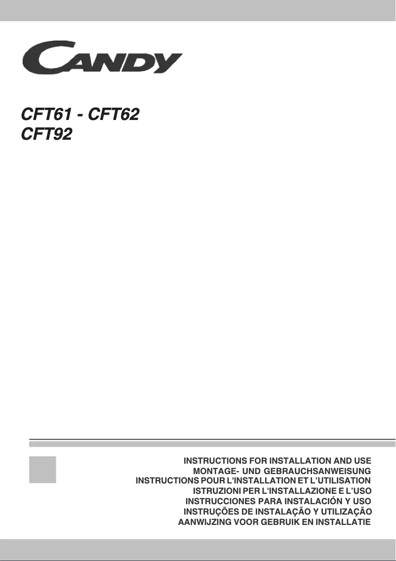 Page n°1 - Manuel utilisateur Candy CFT 62 in