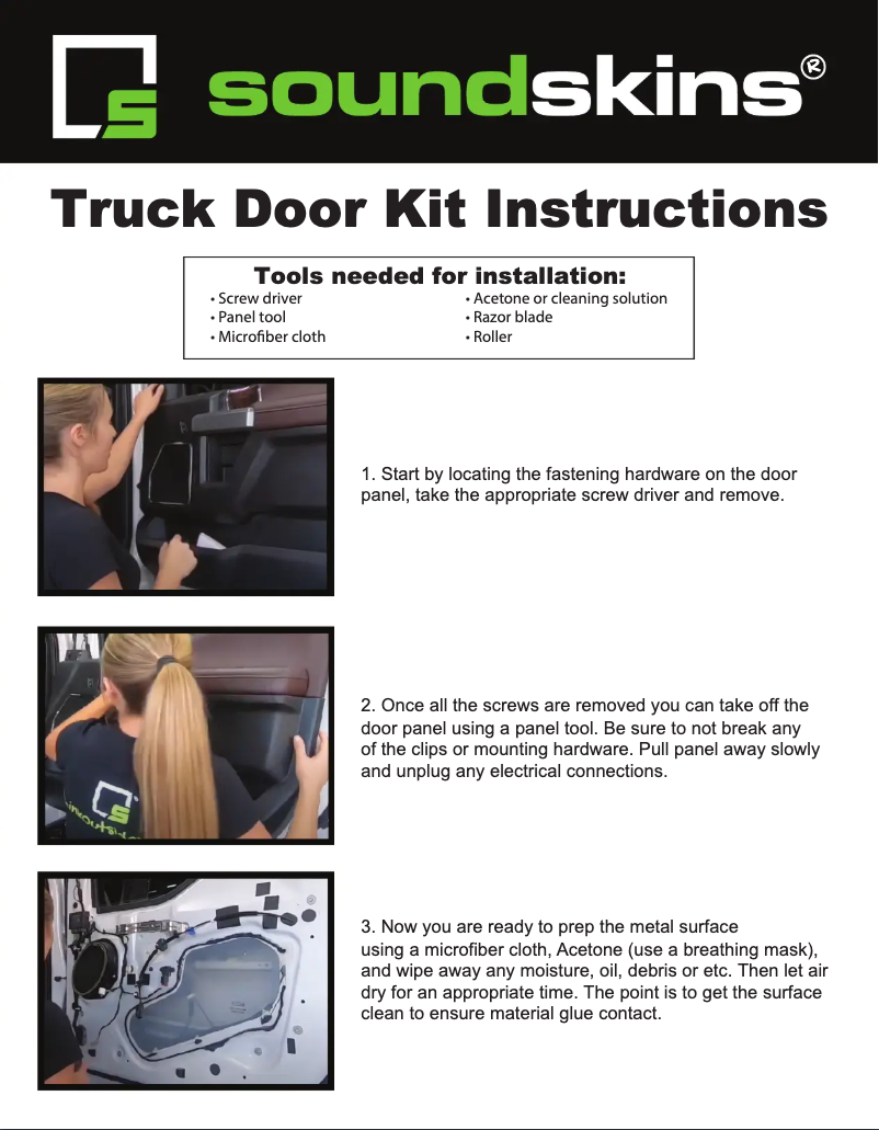 Page 1 de la notice Manuel utilisateur Soundskins SSK-F1504DRV3