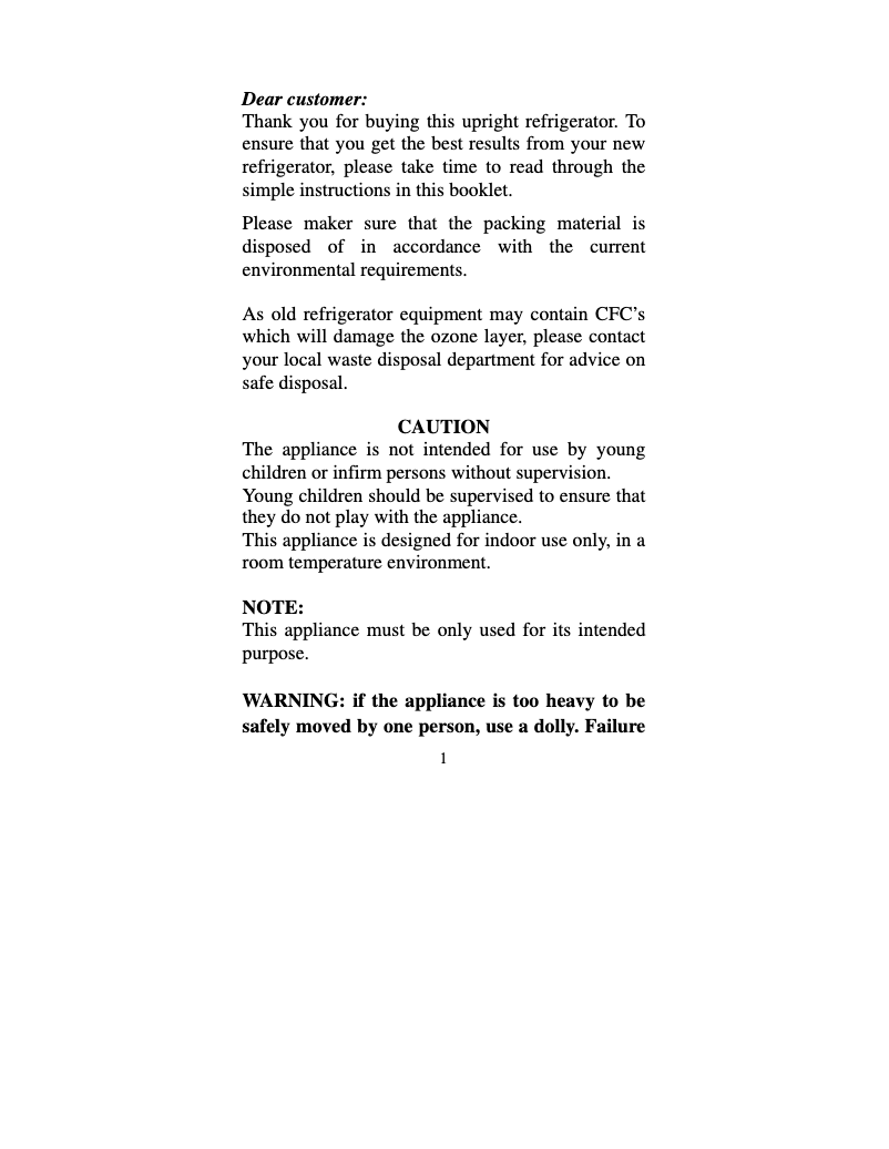 Page n°1 - Manuel utilisateur Koldfront Ultracool PAC1401W
