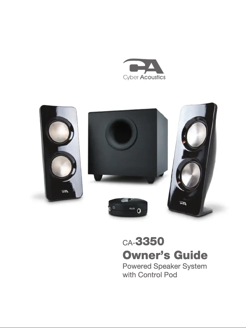 Page 1 de la notice Manuel utilisateur Cyber Acoustics CA-3350