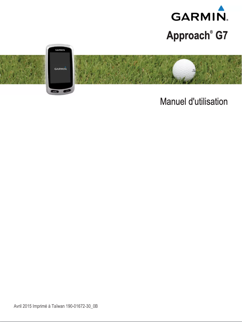 Image de la première page du manuel de l'appareil Approach G7