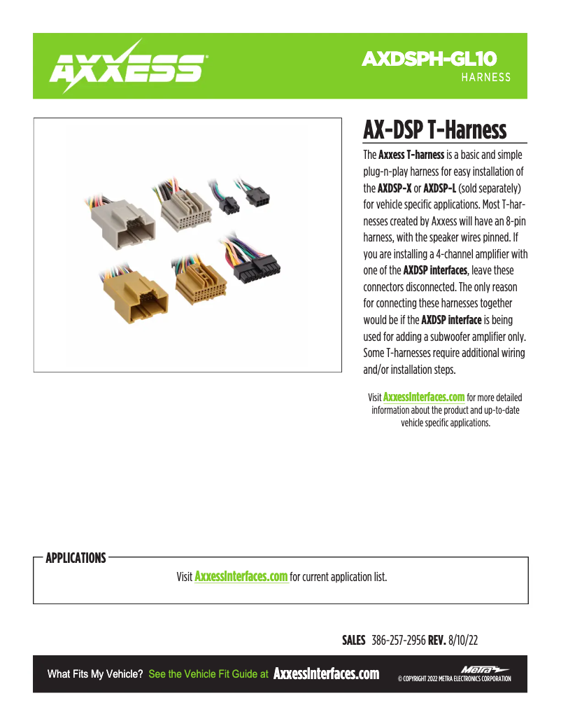 Page 1 de la notice Fiche technique AXESS AXDSPH-GL10