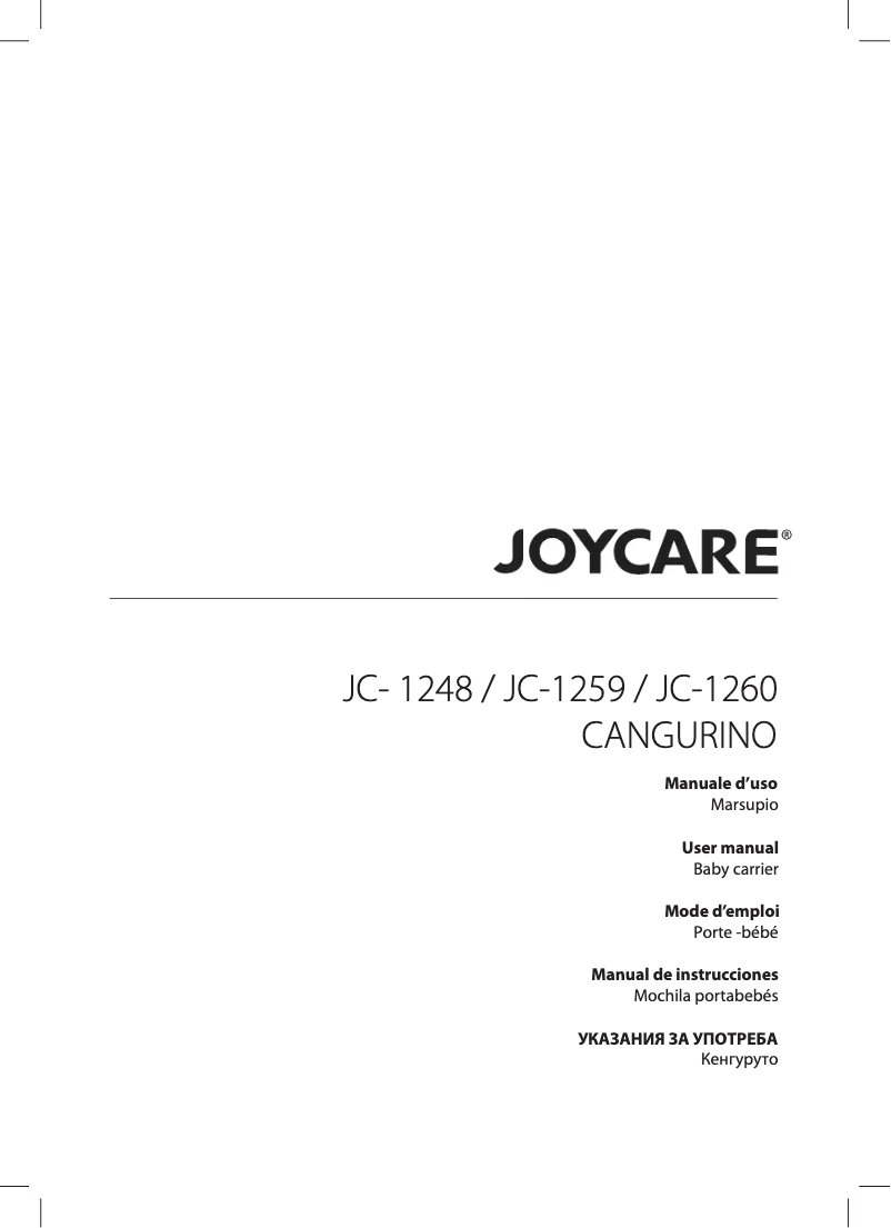 Image de la première page du manuel de l'appareil Cangurino JC-1259