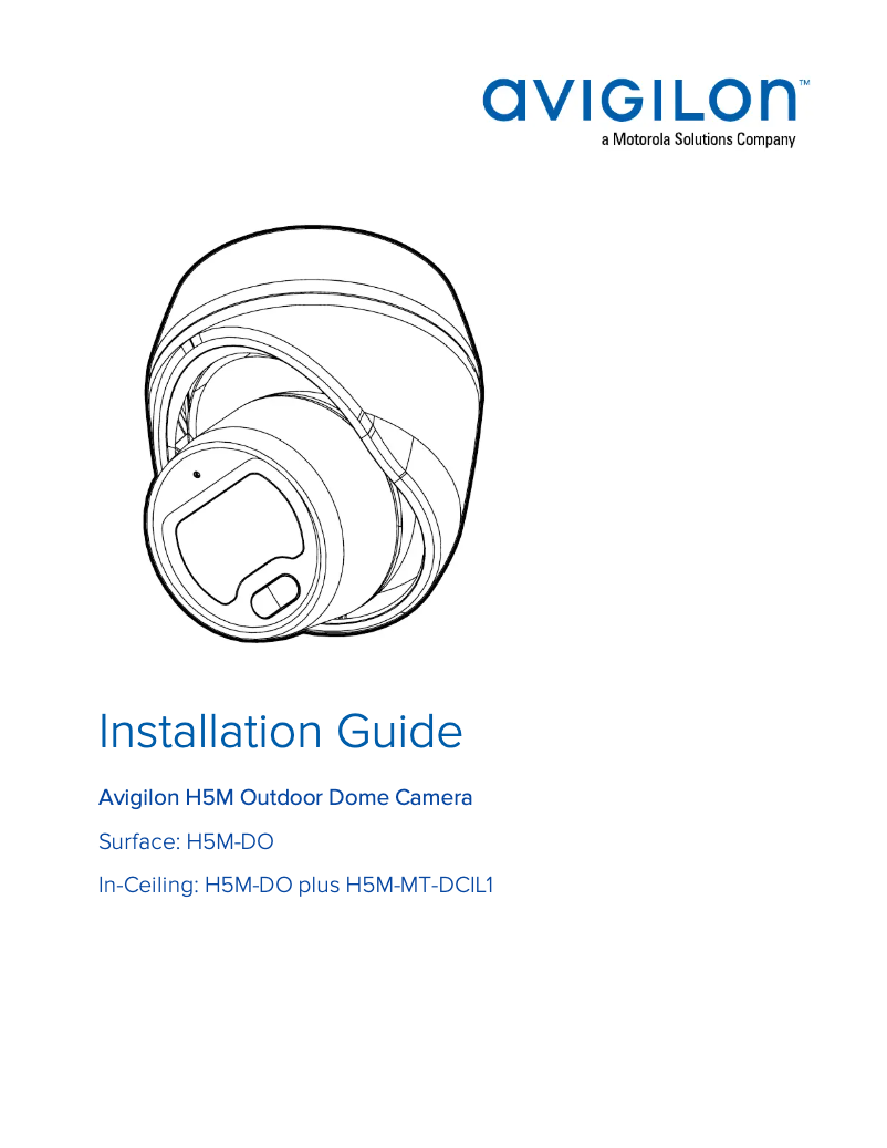 Page n°1 - Manuel utilisateur Avigilon H5M-DO