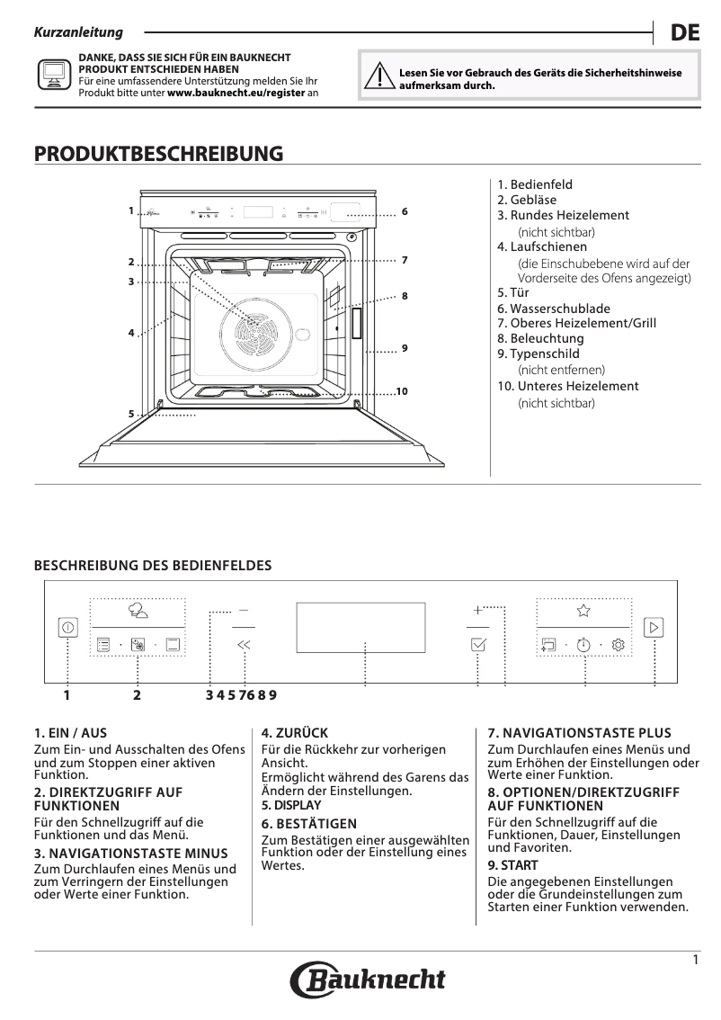 Page 1 de la notice Manuel utilisateur Bauknecht BIK7 CPH8TS PT CH