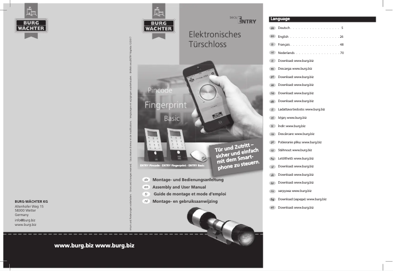 Image de la première page du manuel de l'appareil secuENTRY 5702