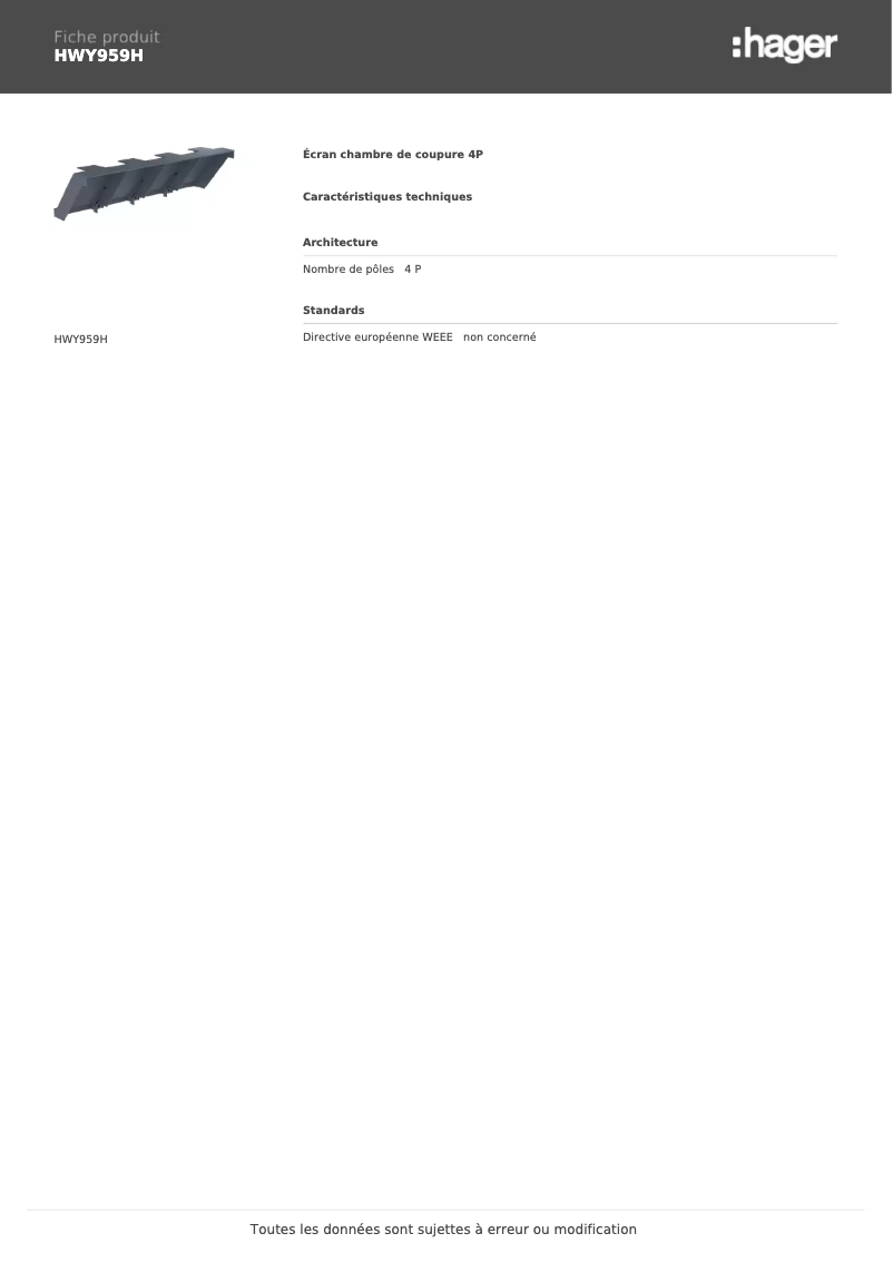 Image de la première page du manuel de l'appareil HWY959H