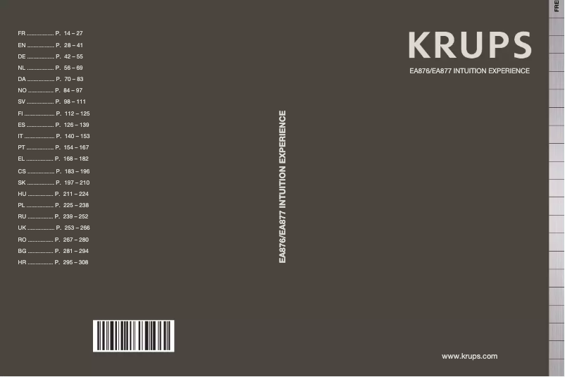 Page n°1 - Manuel utilisateur Krups Intuition Experience EA876D