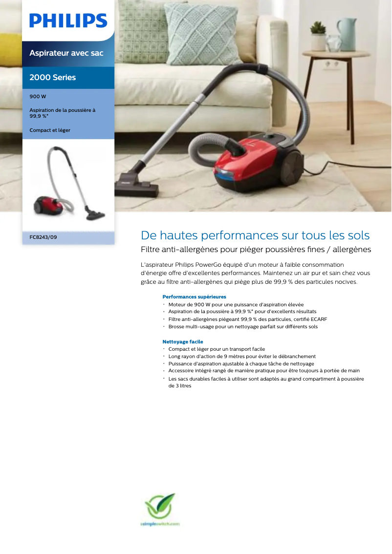 Image de la première page du manuel de l'appareil PowerGo FC8243