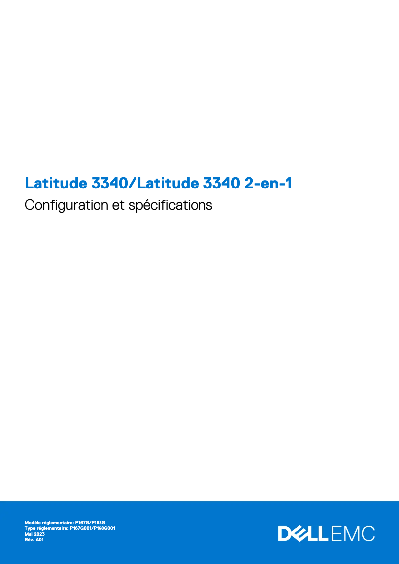 Image de la première page du manuel de l'appareil Latitude 3340