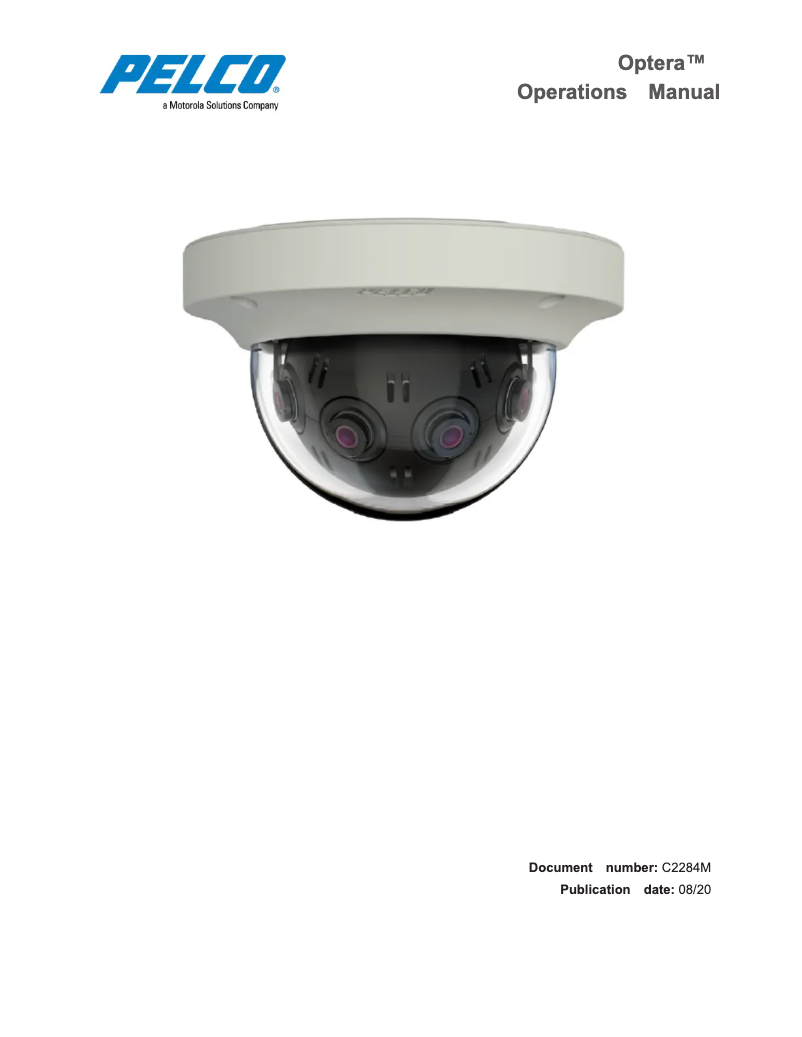 Page n°1 - Manuel utilisateur Pelco Optera IMM12036-B1I