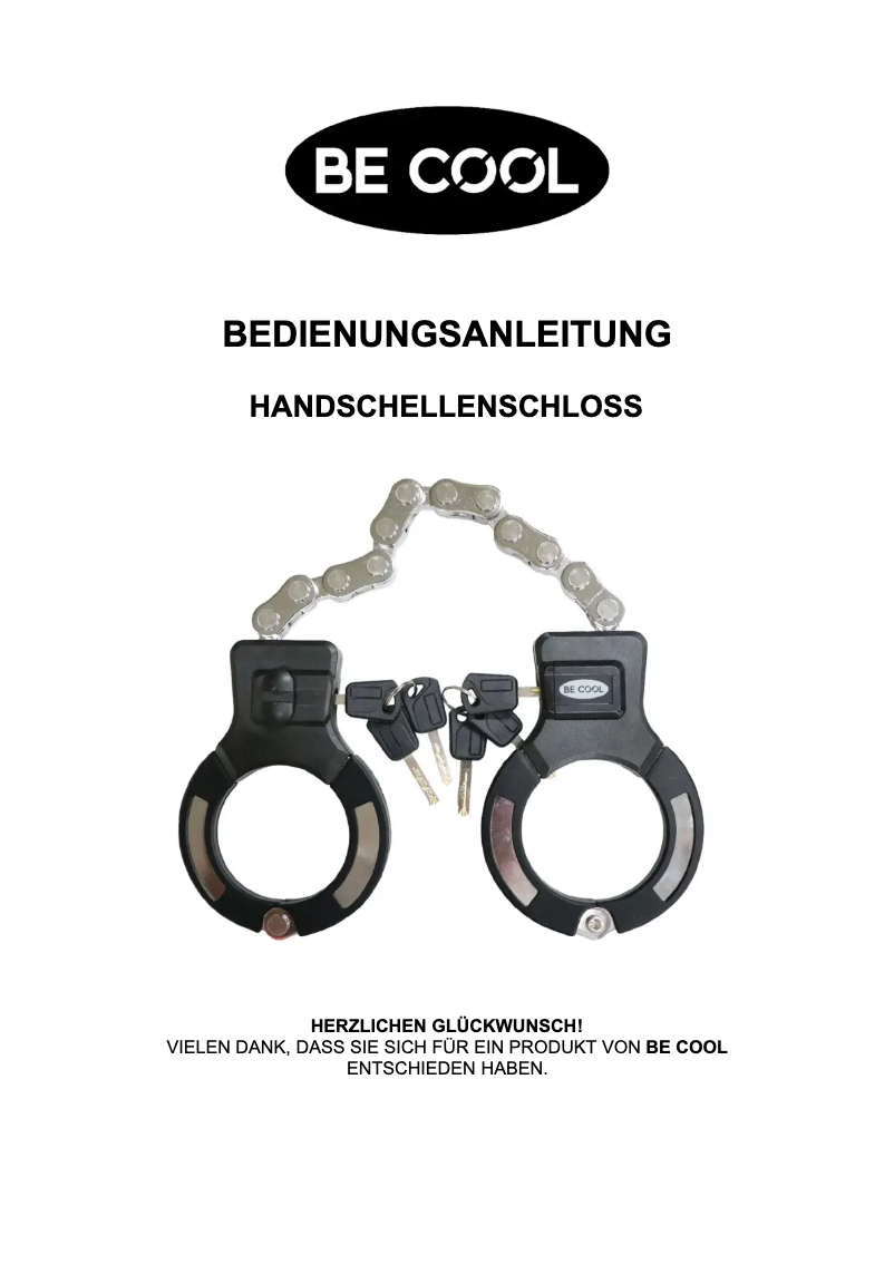 Page 1 de la notice Manuel utilisateur Be Cool BC40SCH02BK