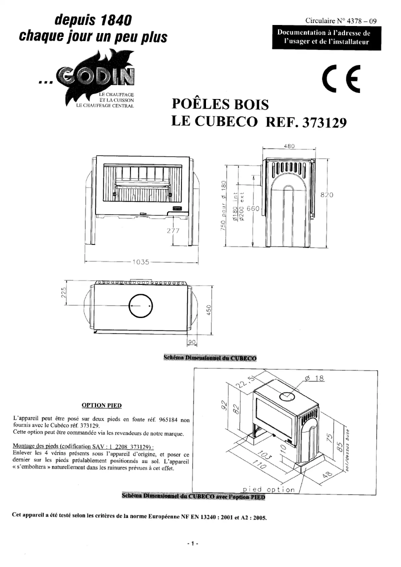 Image de la première page du manuel de l'appareil Cubeco