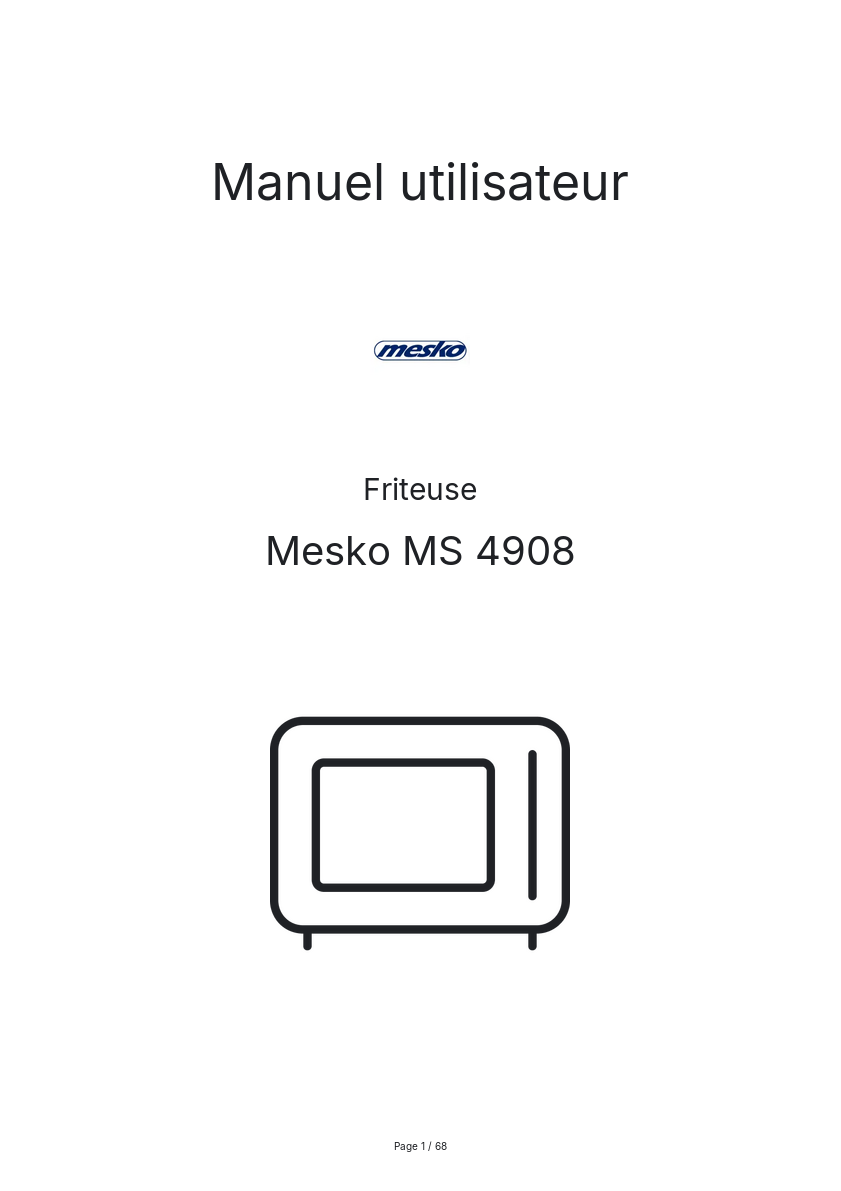 Image de la première page du manuel de l'appareil MS 4908