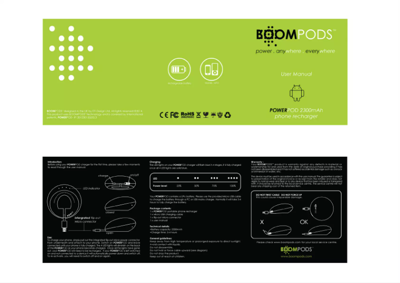 Page n°1 - Manuel utilisateur Boompods powerpod