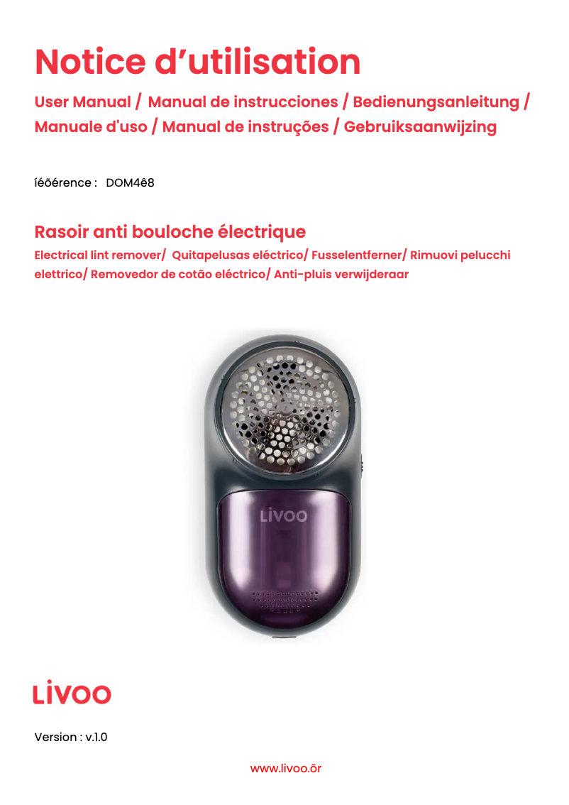 Image de la première page du manuel de l'appareil DOM478