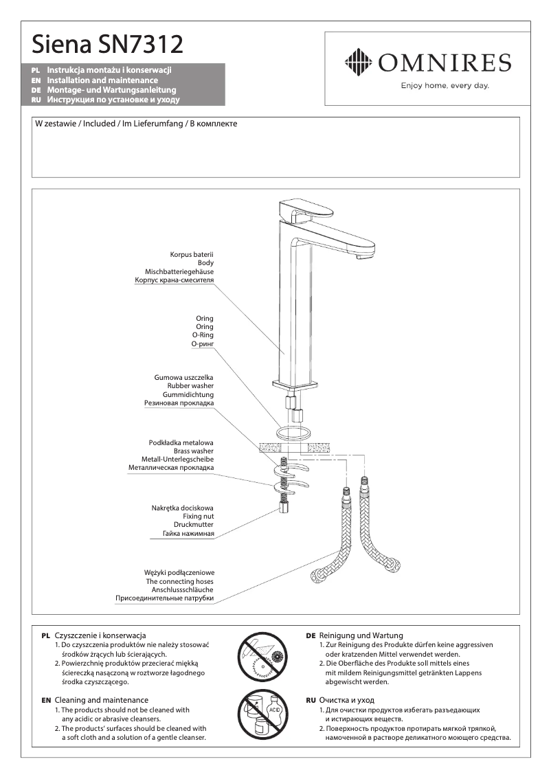 Imagen de la primera página del manual del dispositivo Siena SN7312