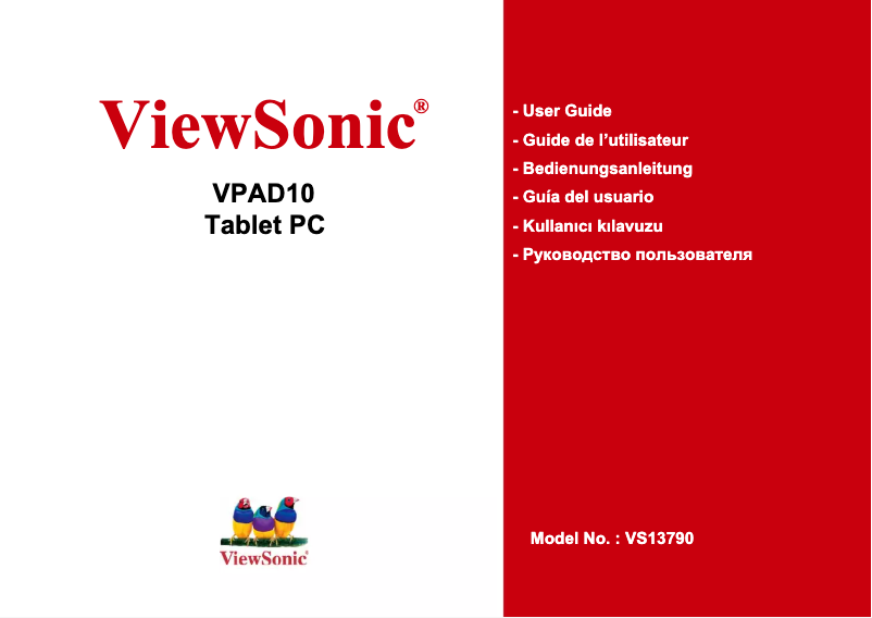 Page 1 de la notice Manuel utilisateur Viewsonic ViewPad VPAD10