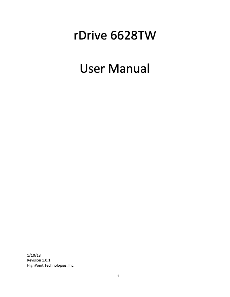 Image de la première page du manuel de l'appareil rDrive 6628TW