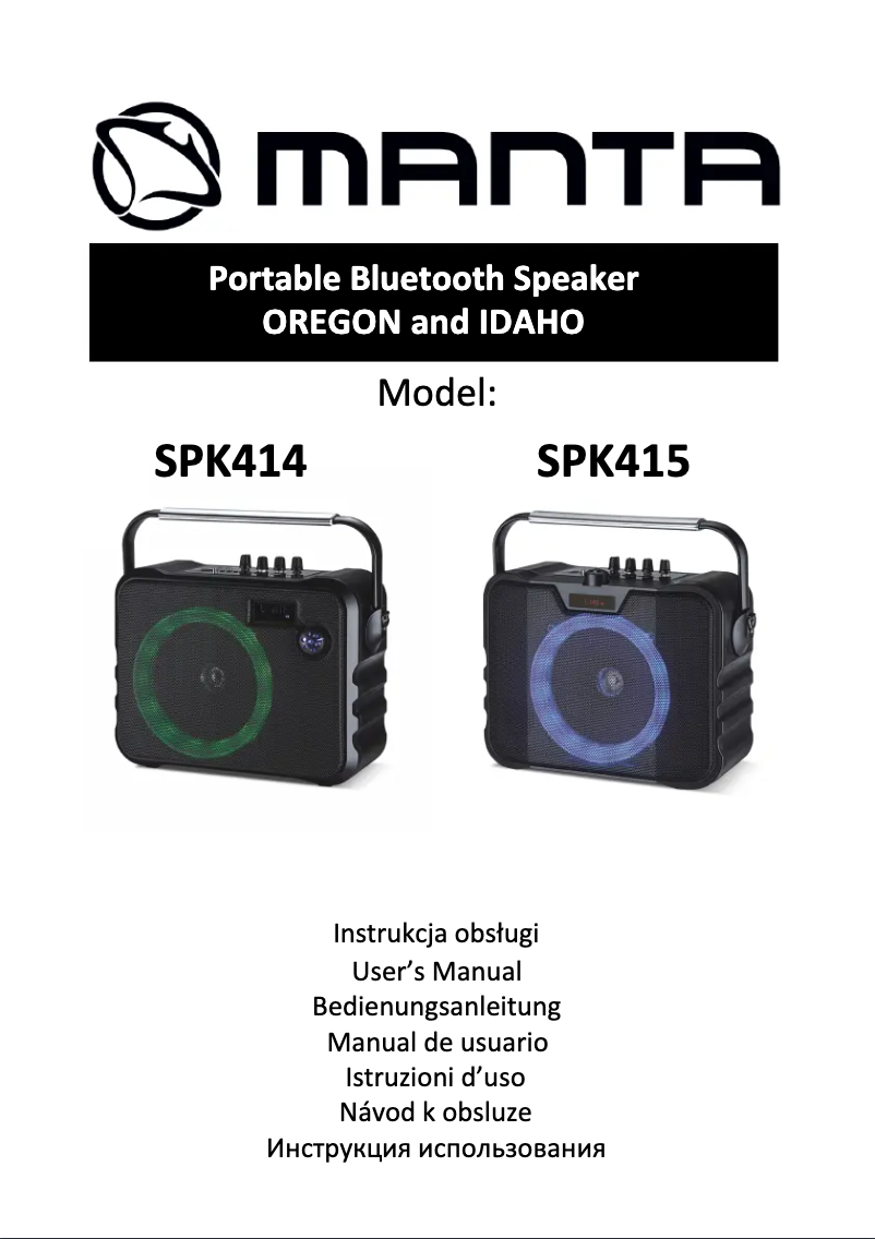 Image de la première page du manuel de l'appareil SPK415 Idaho