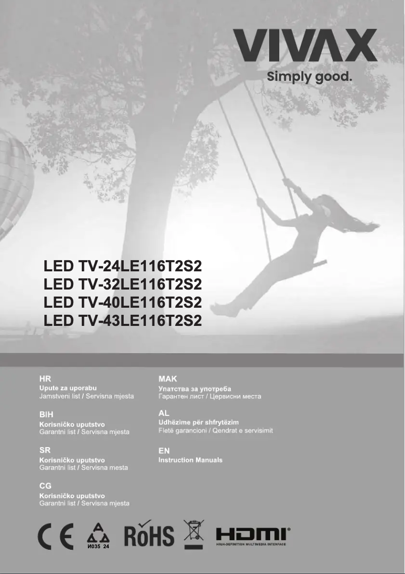 Page n°1 - Fiche technique Vivax LED TV-43LE116T2S2