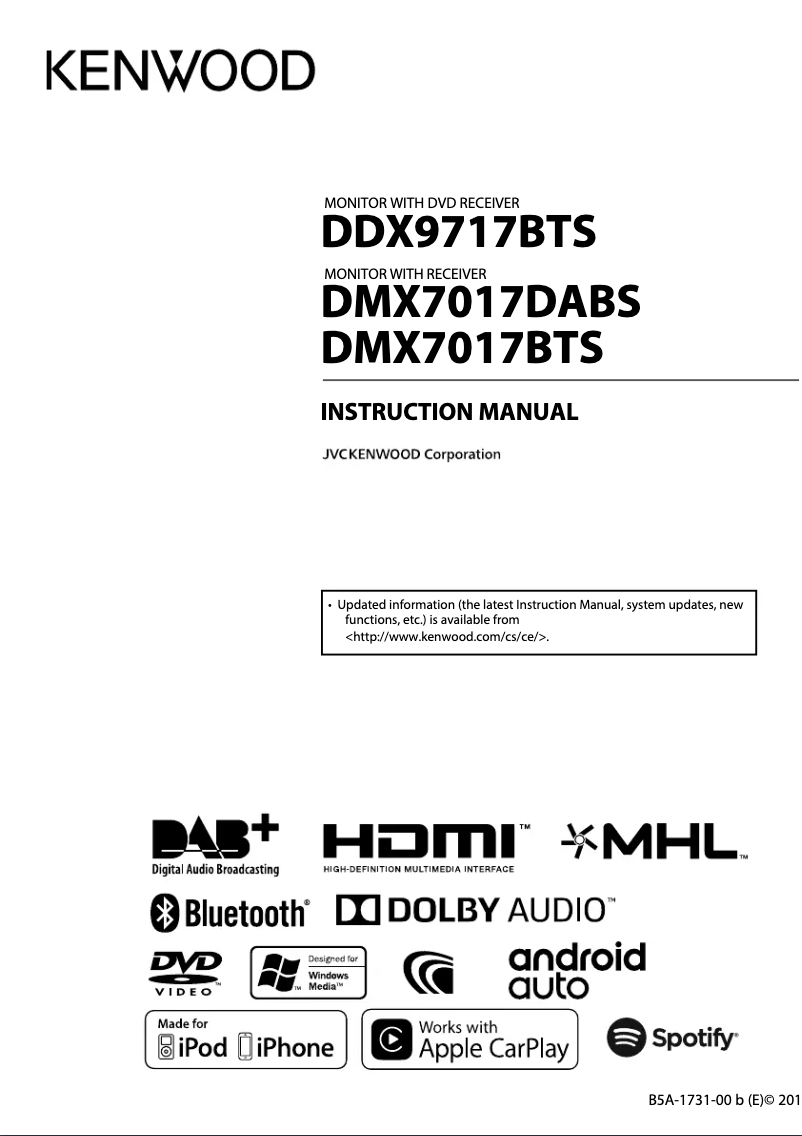 Página 1 del manual Manual de usuario Kenwood DDX9717BTS