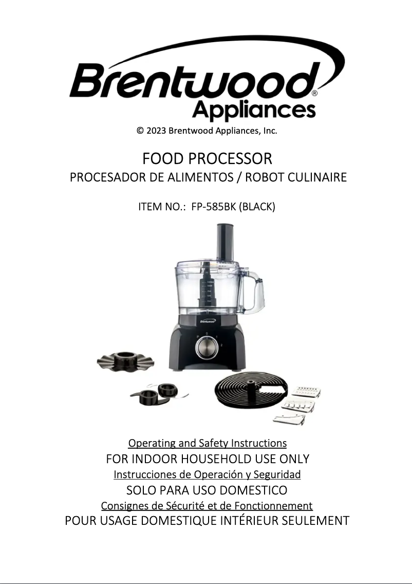 Image de la première page du manuel de l'appareil FP-585BK