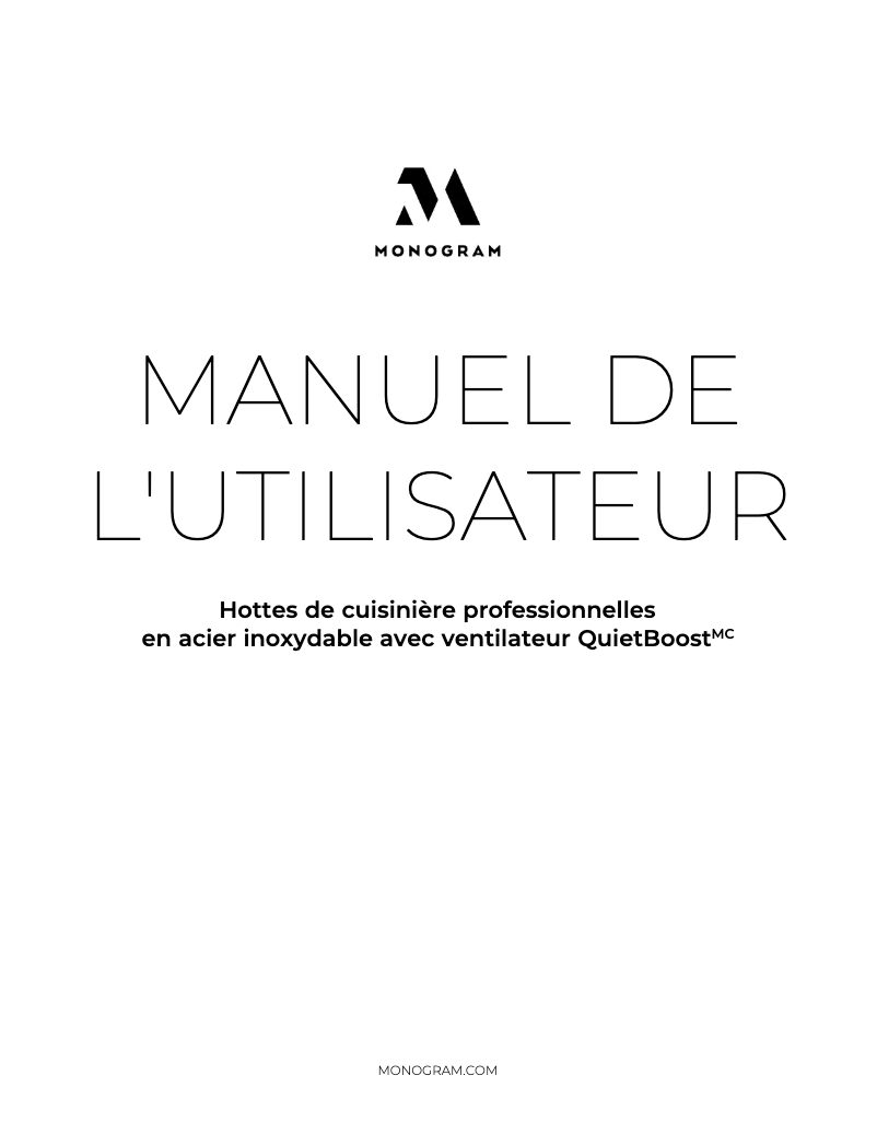 Page 1 de la notice Manuel utilisateur Monogram ZVW1480SPSS