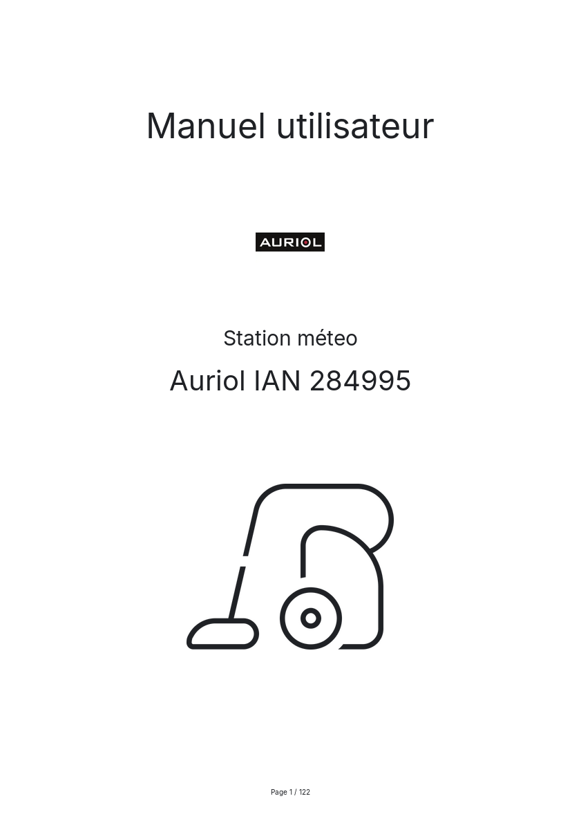 Image de la première page du manuel de l'appareil IAN 284995