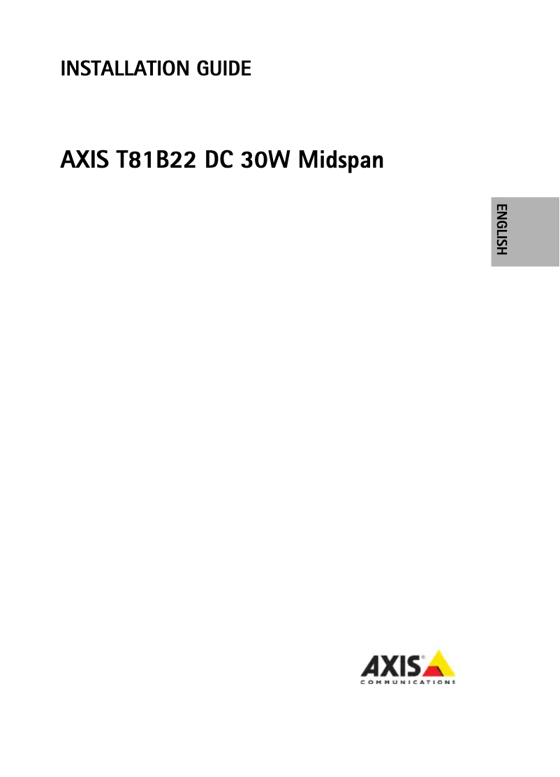 Page 1 de la notice Manuel utilisateur Axis T81B22