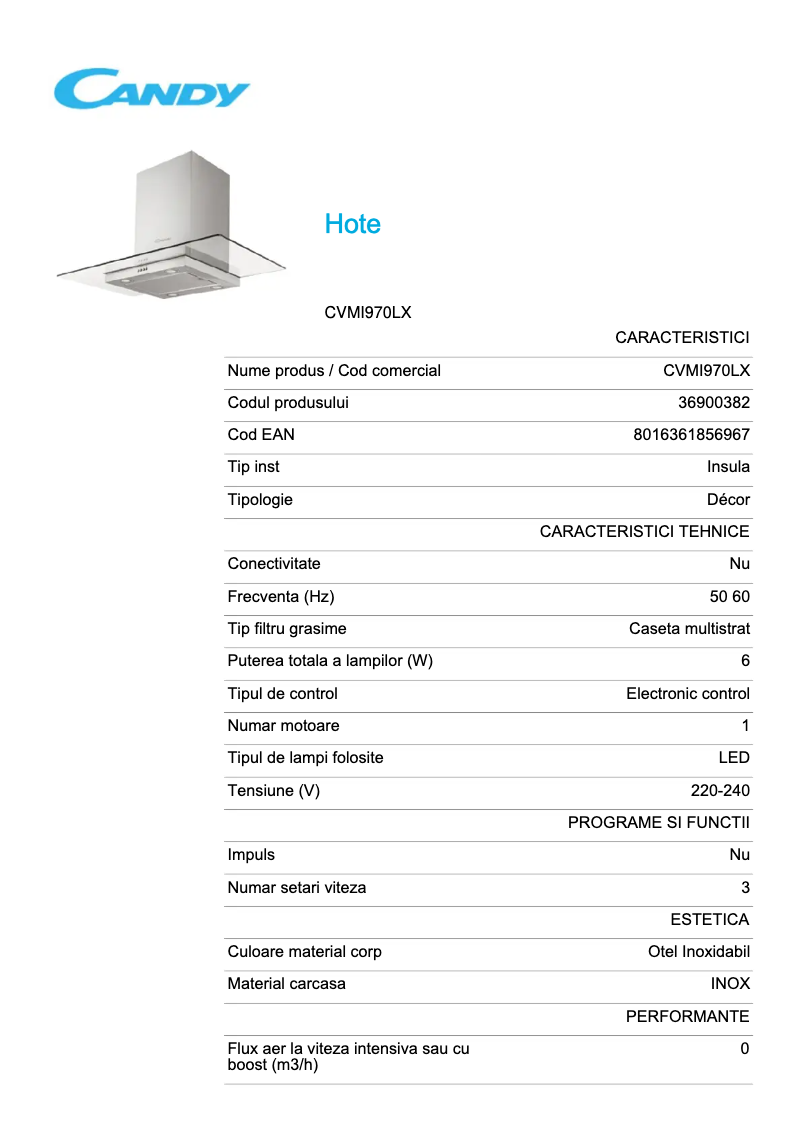 Image de la première page du manuel de l'appareil CVMI 970 LX