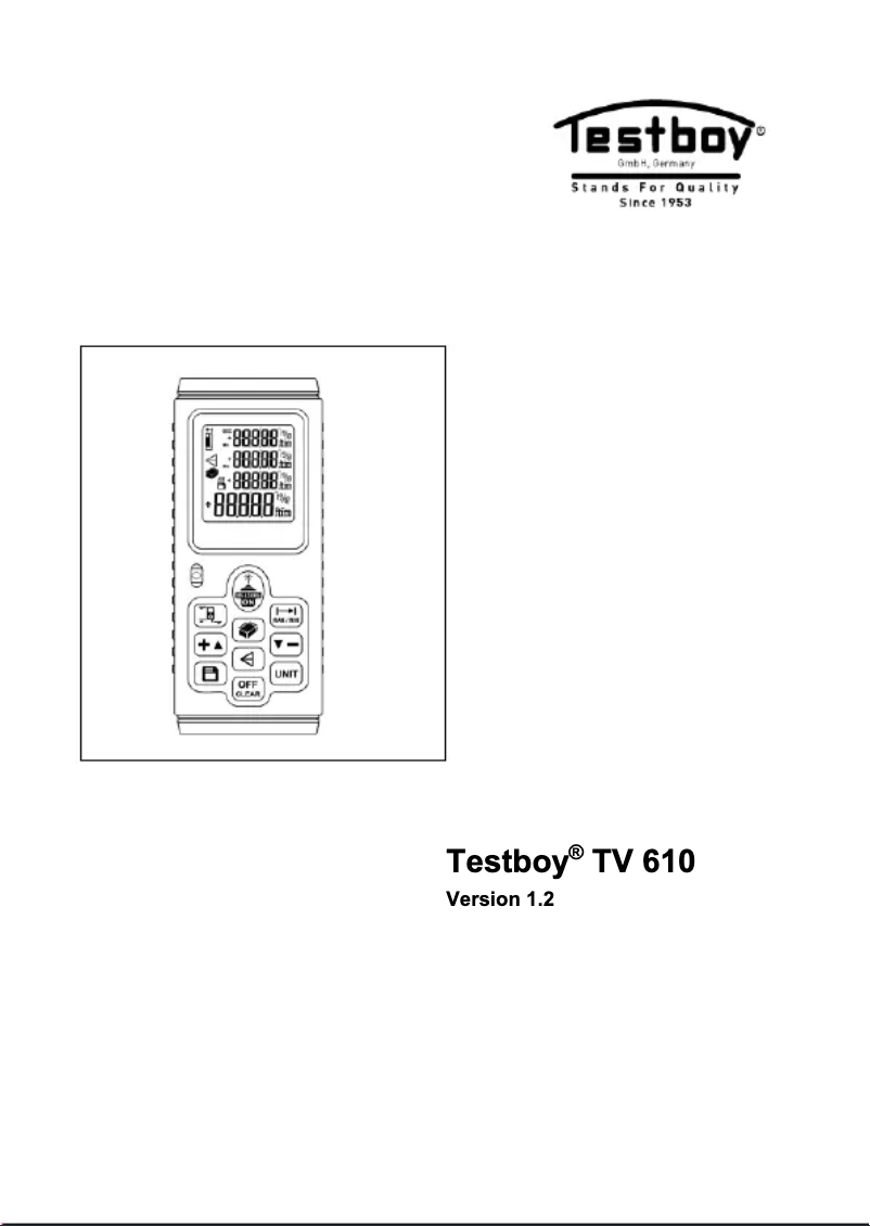 Page n°1 - Manuel utilisateur Testboy TV 610