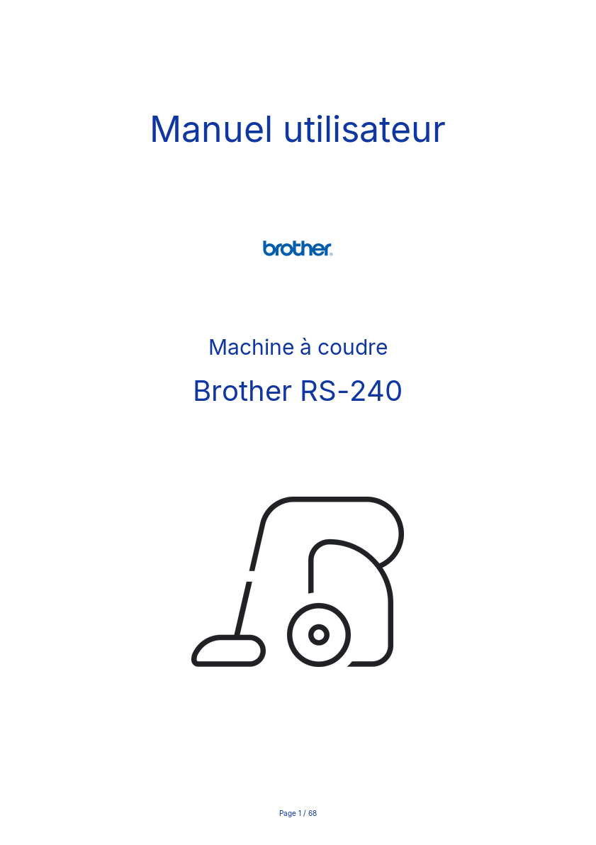 Page n°1 - Manuel utilisateur Brother RS-240