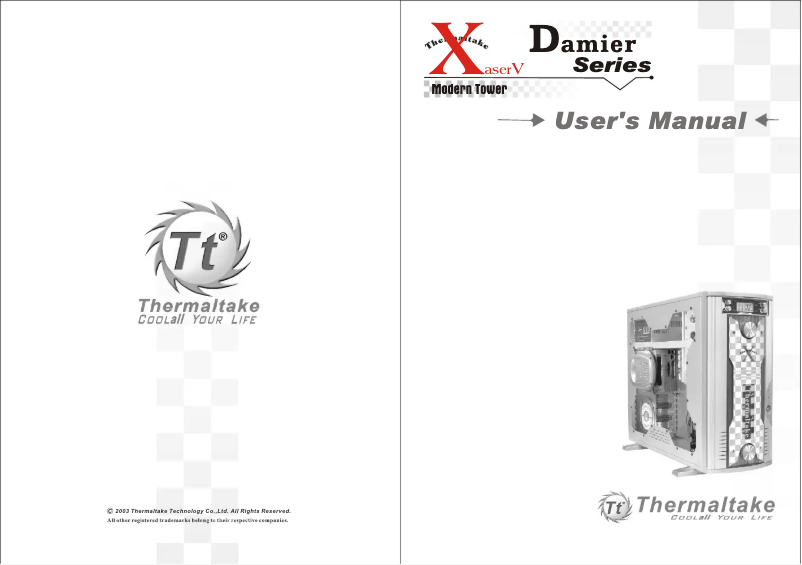 Page 1 de la notice Manuel utilisateur Thermaltake XaserV Damier V5000C