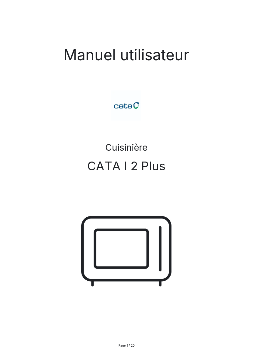 Image de la première page du manuel de l'appareil I 2 Plus