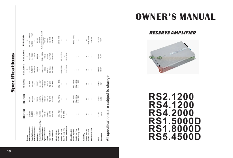 Image de la première page du manuel de l'appareil RS5.4500D
