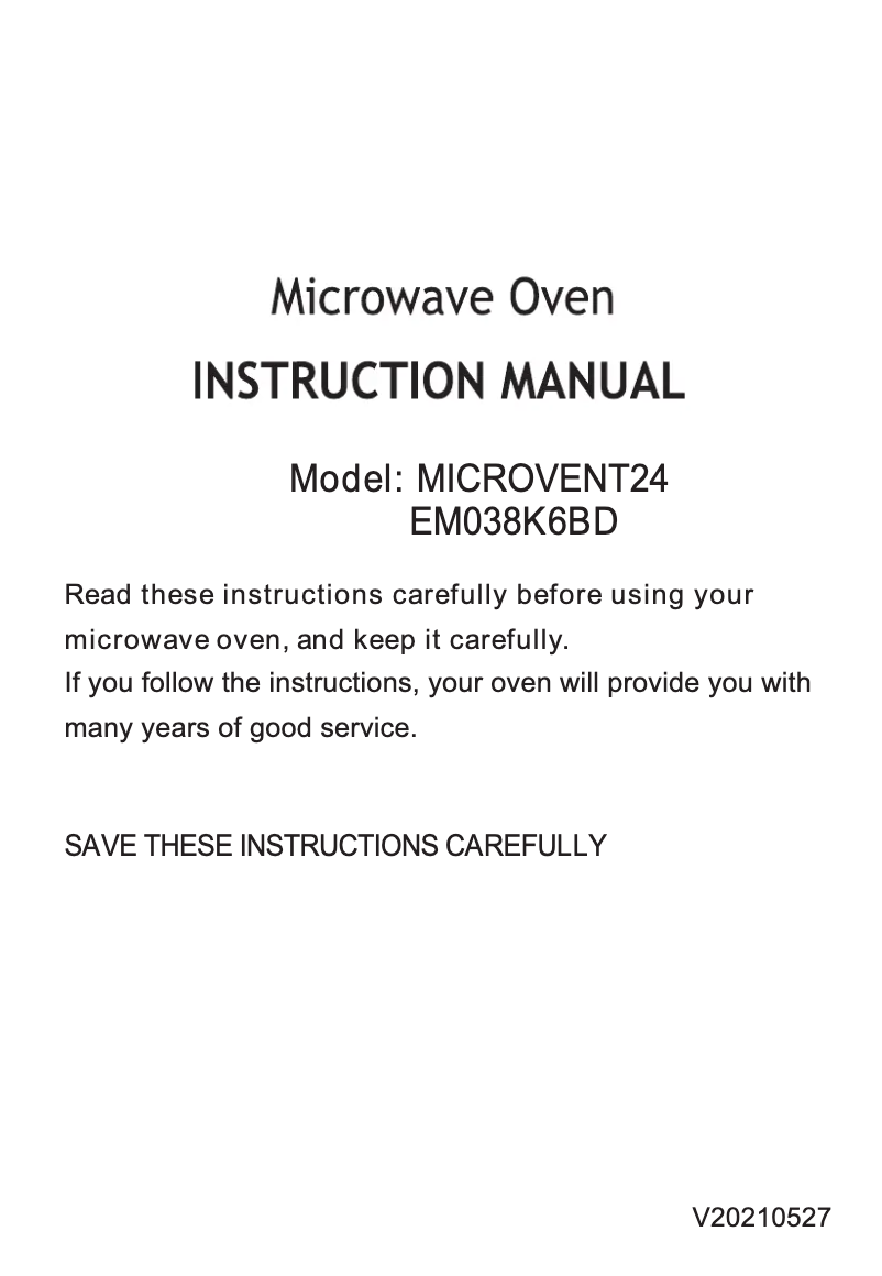 Image de la première page du manuel de l'appareil EM038K6BD