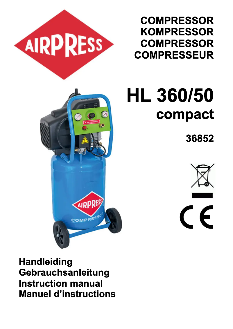 Page n°1 - Manuel utilisateur Airpress HL 360/50