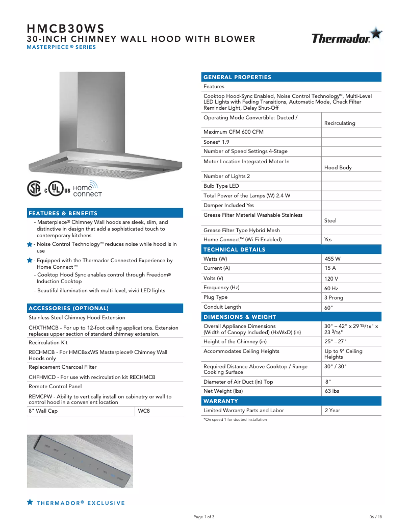 Image de la première page du manuel de l'appareil HMCB30WS