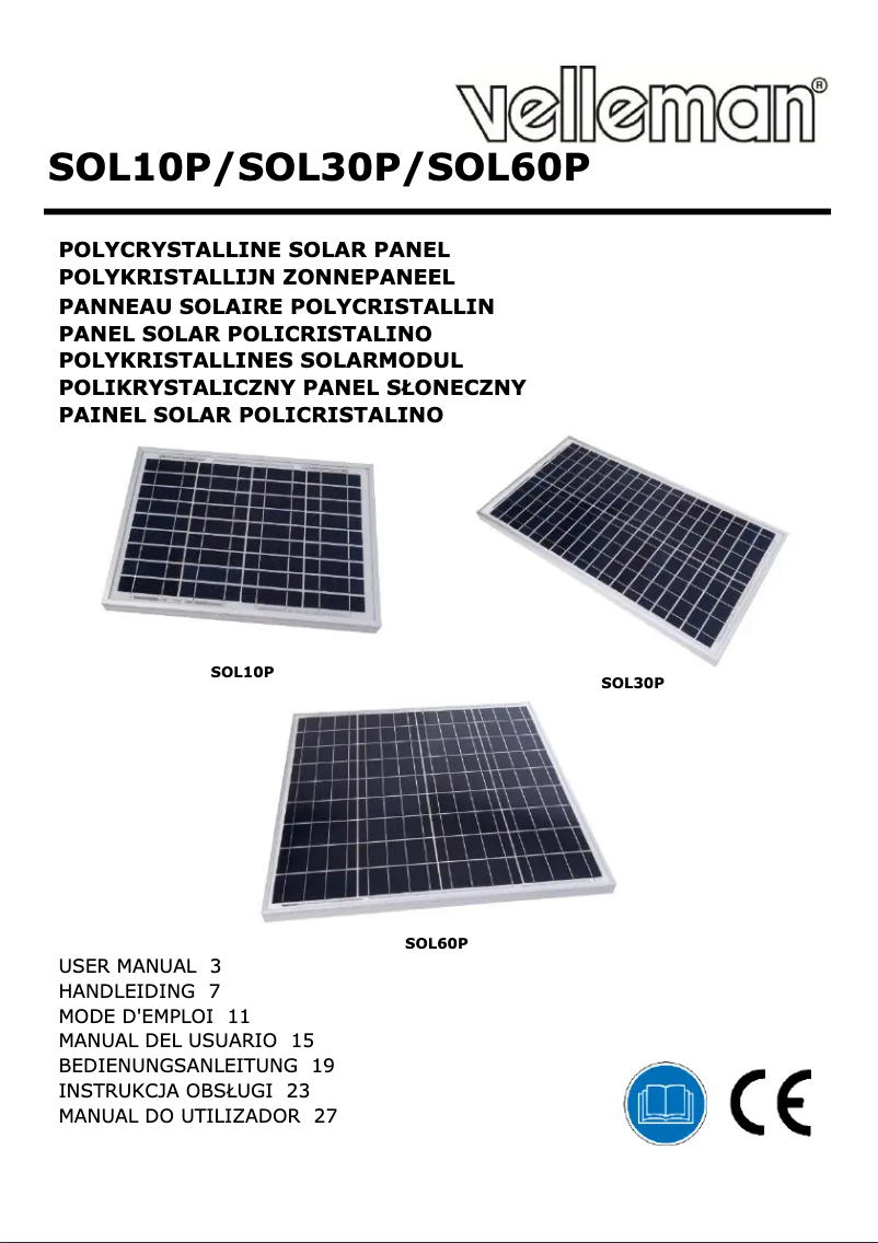 Page n°1 - Manuel utilisateur Perel SOL30P