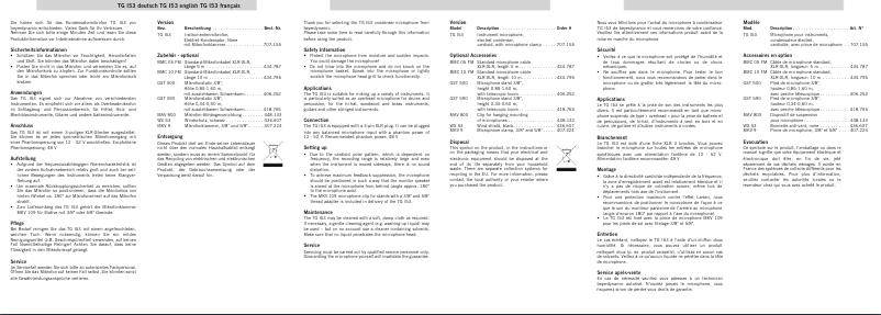 Image de la première page du manuel de l'appareil TG I53