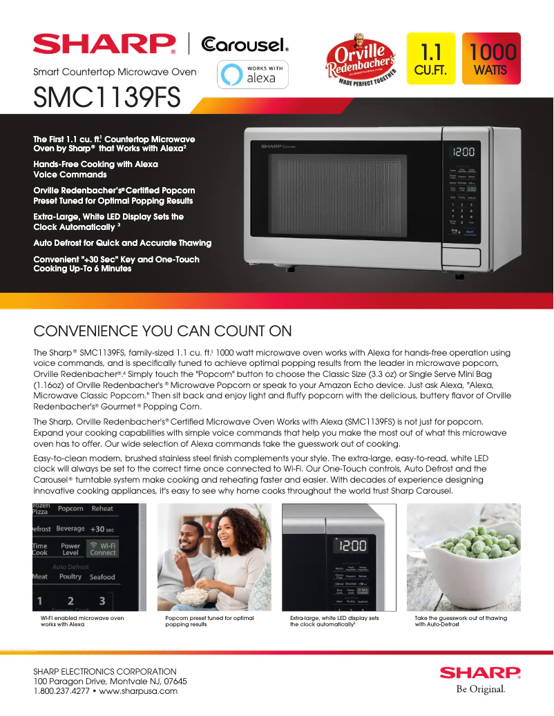 Page 1 de la notice Fiche technique Sharp SMC1139FS