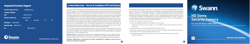 Page n°1 - Manuel utilisateur Swann SWPRO-H856CAM-AU
