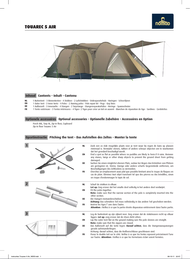 Image de la première page du manuel de l'appareil Touarec 5 Air