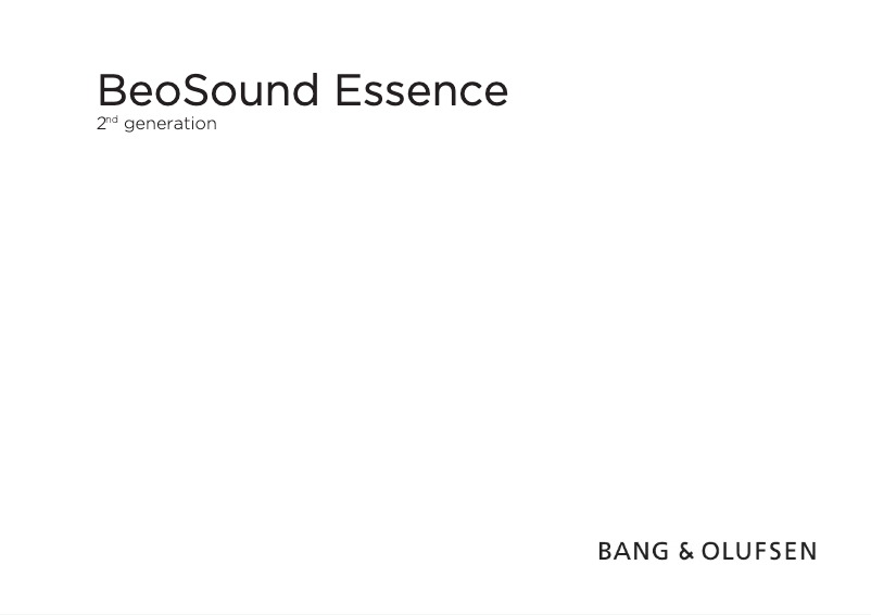 Page n°1 - Manuel utilisateur Bang & Olufsen BeoSound Essence 2nd generation