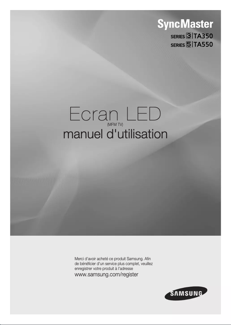 Page 1 de la notice Manuel utilisateur Samsung Syncmaster T24A350