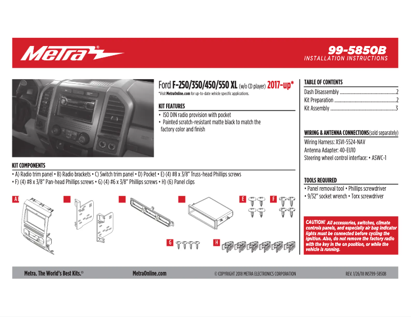 Page n°1 - Mode d'emploi Metra 99-5850B