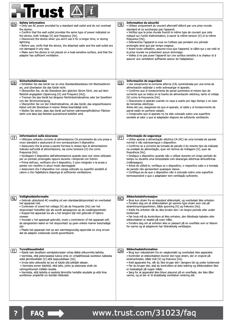 Página 1 del manual Manual de usuario Trust AC/Micro-USB
