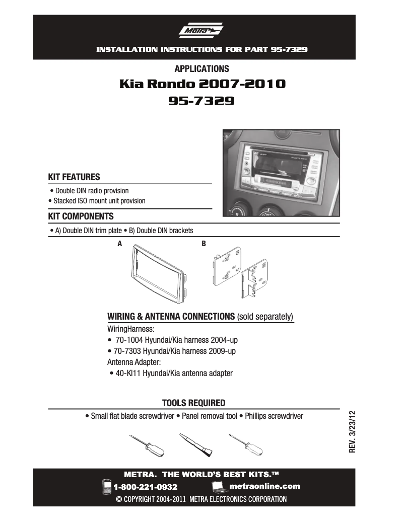 Page n°1 - Mode d'emploi Metra 95-7329