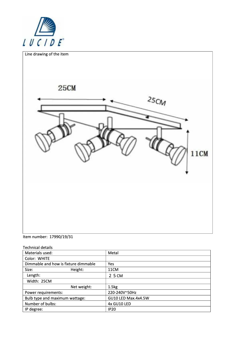 Image de la première page du manuel de l'appareil Twinny-LED